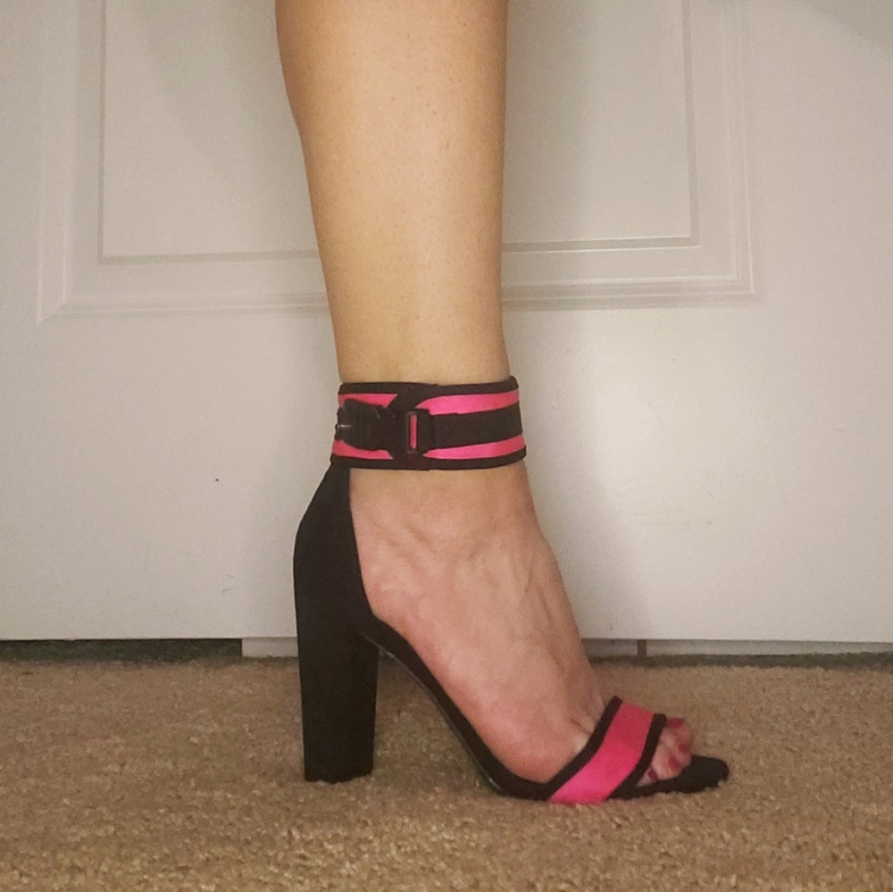 Bamboo Strappy Block Heels